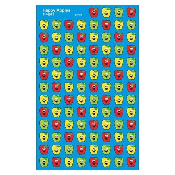 Trend Enterprises Trend Enterprises T-46075-6 Happy Apples Supershape SuperSpots & Shapes Stickers - Pack of 6 T-46075-6